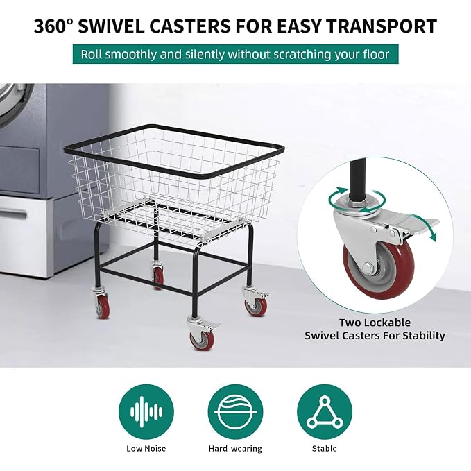 Extra-Large Rolling Laundry Cart - Image 5