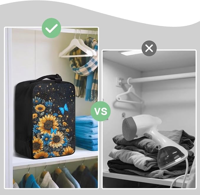 Steam Iron Storage Bag Sunflower Butterfly Zippered Handheld Steamer Case - Image 4
