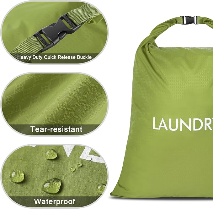 2 Pack Travel Laundry Bag, Nylon Washing Bags - Image 2