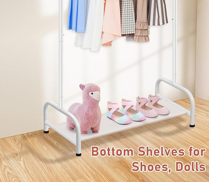 SLEEPING LAMB Double Rod Kids Clothes Rack, Small Toddler Clothing Rack - Image 5