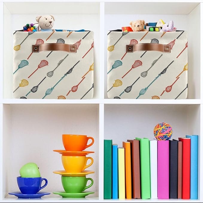 Pfrewn Storage Basket Bins Foldable Color Lacrosse Sticks Laundry Hamper Box - Image 7