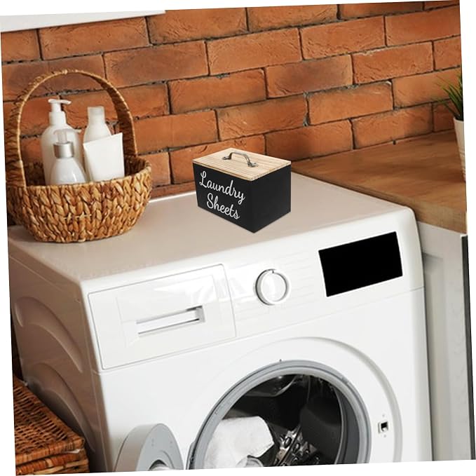 Wood Dryer Sheet Holder Laundry Container Scent Booster Dryer Sheet Storage - Image 6