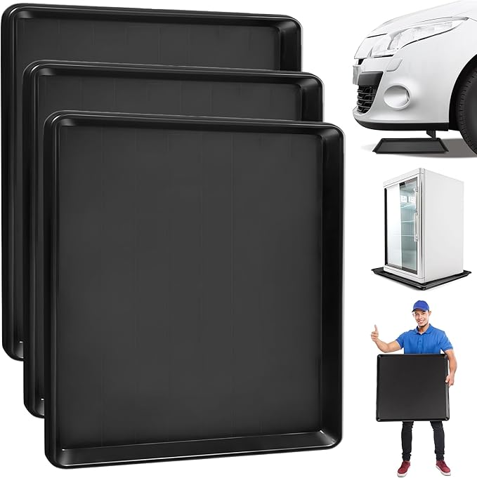 3 Pcs 22'' x 21'' Large Oil Drip Tray, Mini Fridge Drip Pan, Portable Under by Saillong
