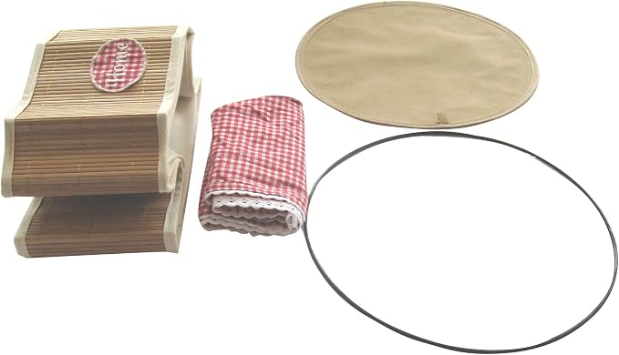 FixtureDisplays Laundry Hamper Bamboo Round Wicker Clothes Bin Basket Storage - Image 7
