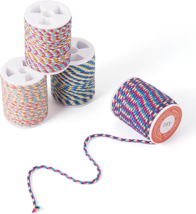 51.6 Feet Handmade Twine Braided Cord 1.5mm Ethnic Macrame Polycotton Rope - Image 2