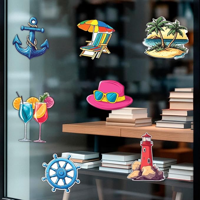 Tropical Summer Beach Vacation Stickers Pack 24Pcs Vinyl Waterproof - Image 4