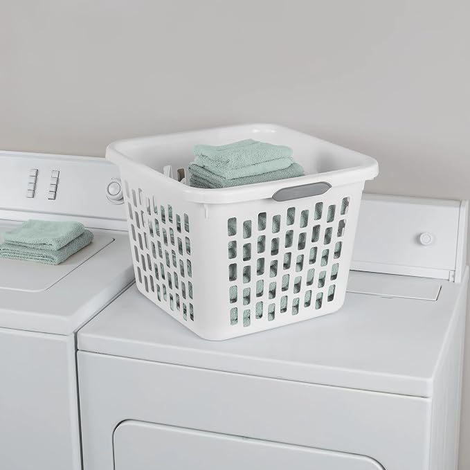 1.5 Bushel Square Plastic Laundry Basket, Sturdy & Stackable, - Image 4