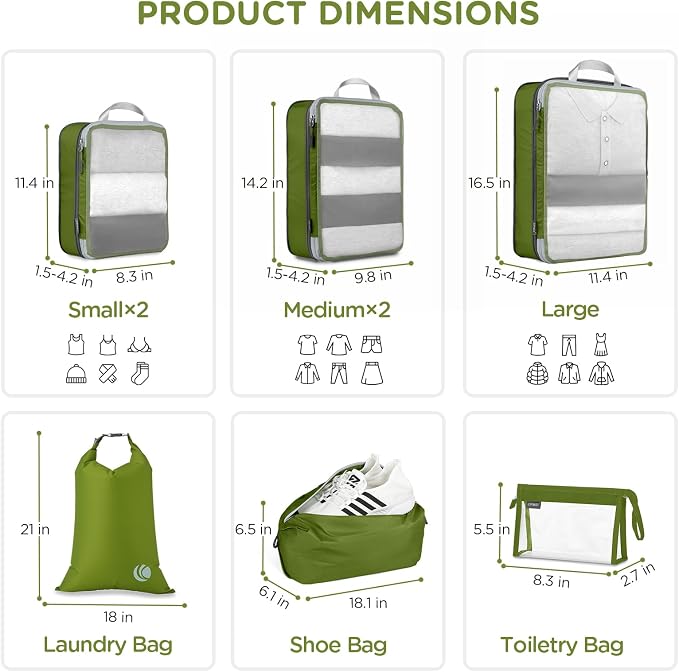 Cipway Compression Packing Cubes Mesh, Lightweight Luggage Organizer Bags - Image 5