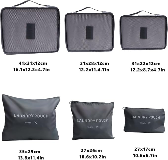 6 PCS Packing Cubes for Carry on Luggage - Image 2