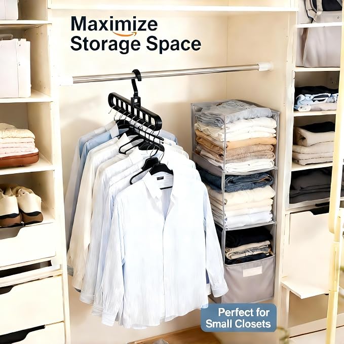 5pcs 9-Hook Rotating Hanger Organizer - 20lb Capacity Space Saving Hanger - Image 7