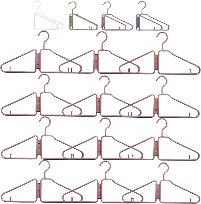 12pcs Folding Hangers, Foldable Clothes Hanger, Portable Plastic FoldableTravel by Unknown