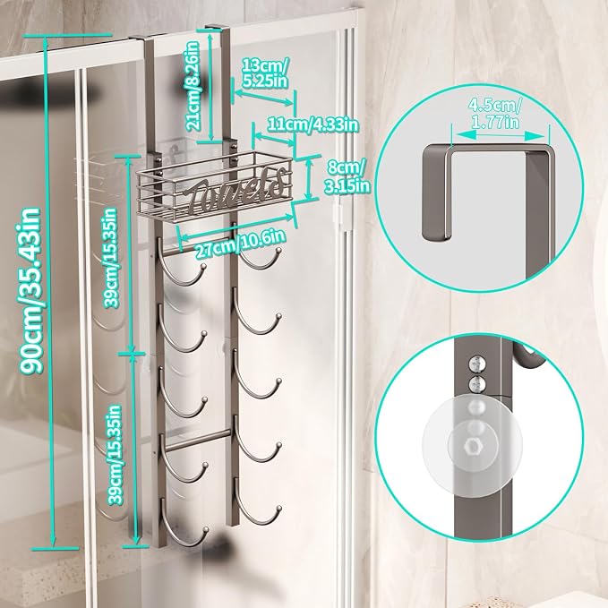 HapiRm Towel Racks for Bathroom Storage - Image 7