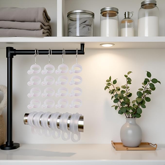 50 Pcs White Plastic Windproof Hanger Hooks Clothes Hanger Buckle Clip Laundry - Image 3