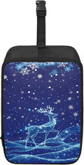 Steam Iron Storage Bag Blue Christmas Reindeer Zippered Handheld Steamer Case by YUVAMAGIMO