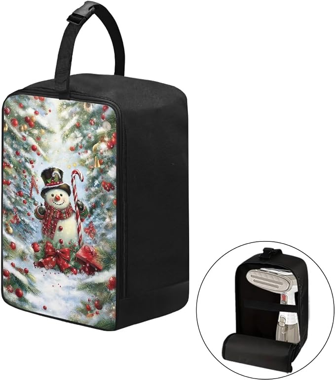 Steamer Carrying Case Christmas Snowman Lightweight Zippered Organizer - Image 2
