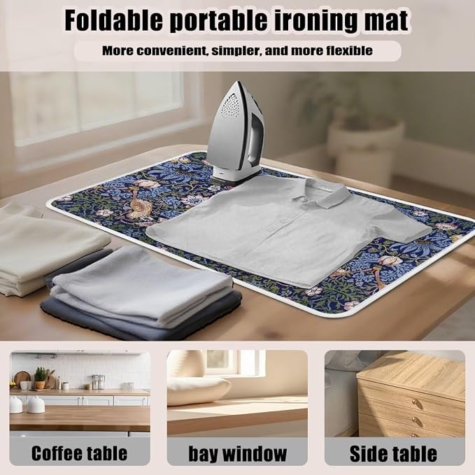 William Morris Strawberry Thief Pattern Ironing Mat Portable Ironing Pad - Image 4