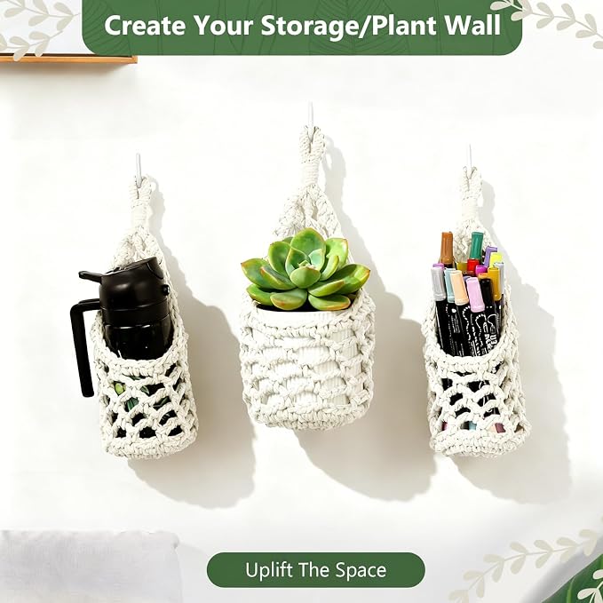Macrame Wall Plant Hanger, Hanging Planter Basket Holder, Wall Planters - Image 7