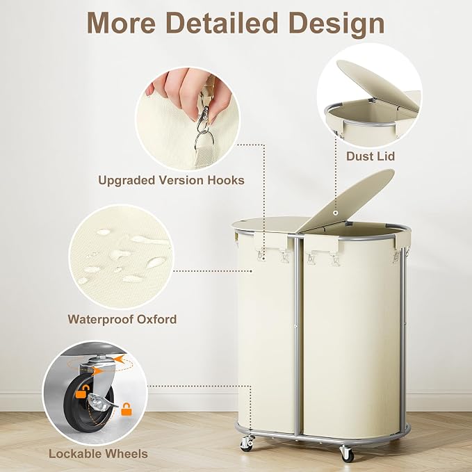 Chrislley 200L Double Laundry Hamper - Image 4