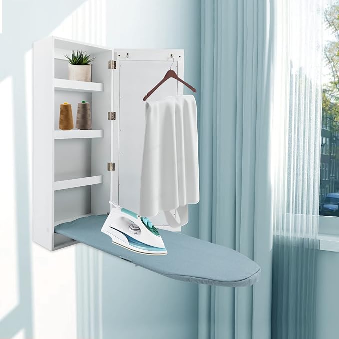 Wall-Mounted Ironing Board Cabinet Foldable Storage Shelve - Image 5