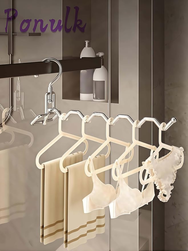 4-Pack Folding Mounted Clothes Rack, Stainless Steel Clothes Hooks Holder Space - Image 4