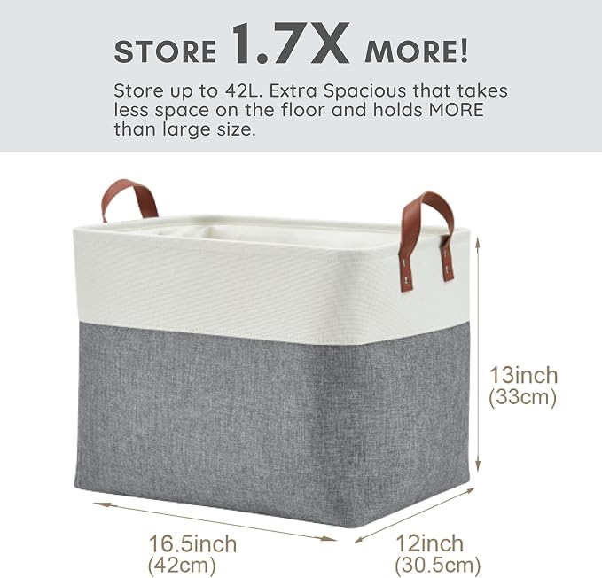 DECOMOMO Extra Large Storage Baskets, Fabric Storage Bins - Image 3