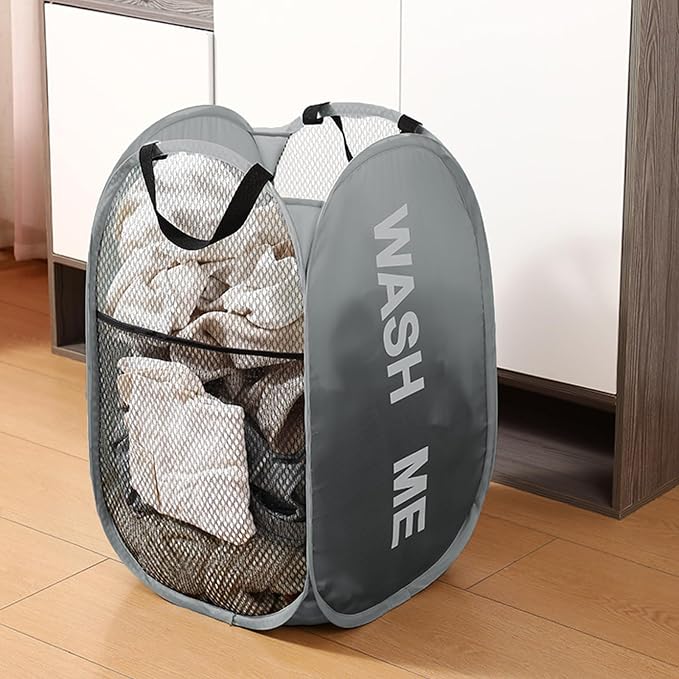 Mesh Laundry Hamper Pop Up Laundry Hamper Collapsible Laundry Basket - Image 3