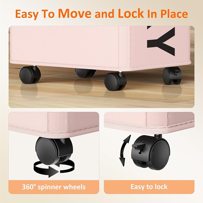2 Pack Rolling Laundry Basket - Image 5
