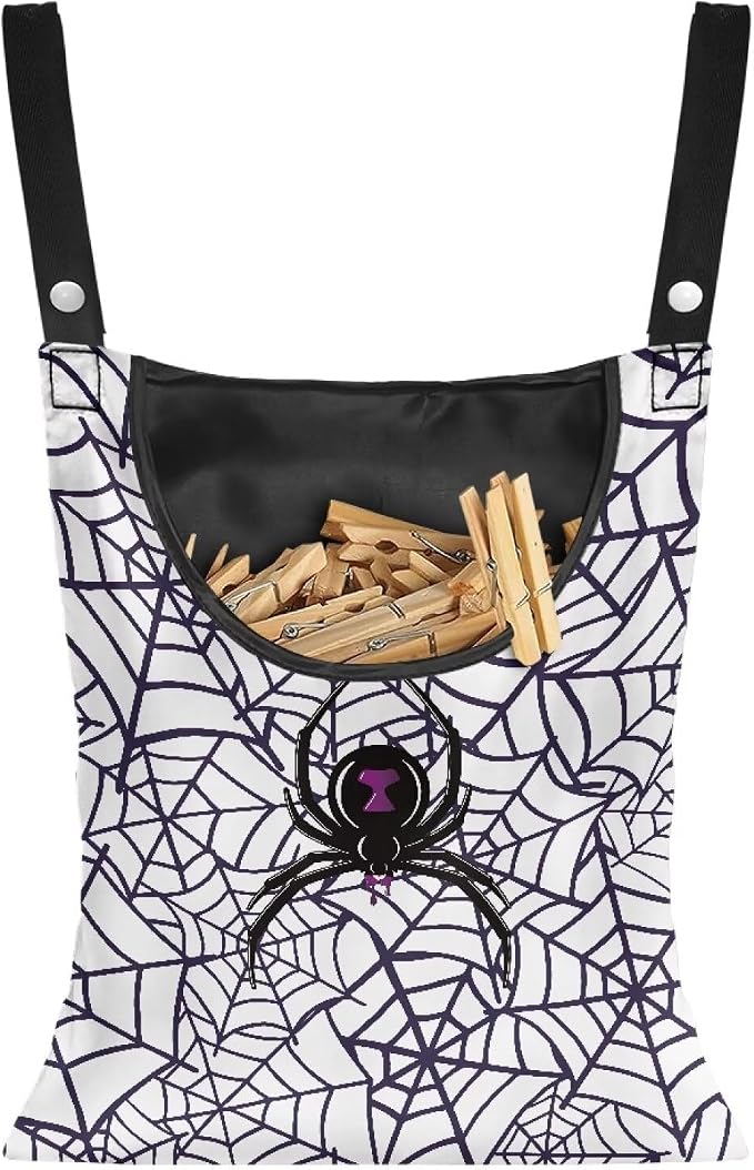 Spider Cobweb Clip Storage Bag Multi Purpose Clothespin Storage Organizer by Psesaysky