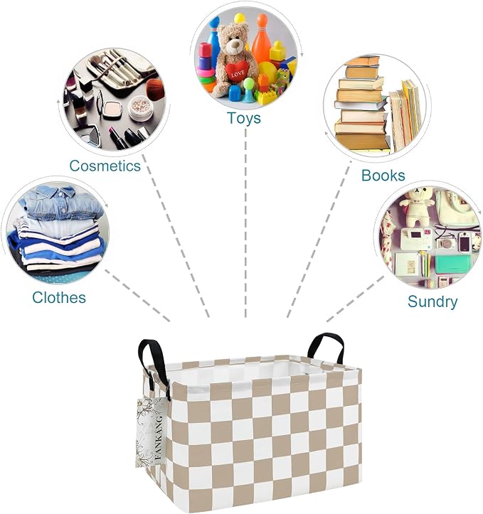 FANKANG Storage Bins, Nursery Hamper Canvas Laundry Basket Foldable - Image 7