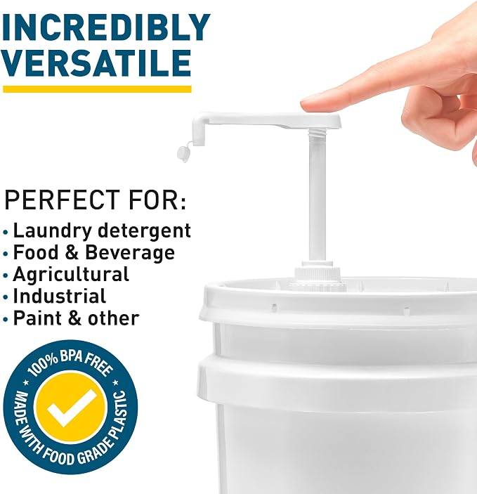 Heavy-Duty 5-Gallon Bucket Pump Dispenser – Compatible - Image 3