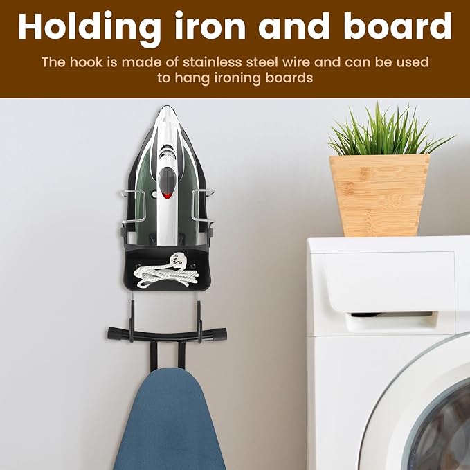 Iron Board Hanger Wall Mounted, Iron and Ironing Board Storage Organizer - Image 6