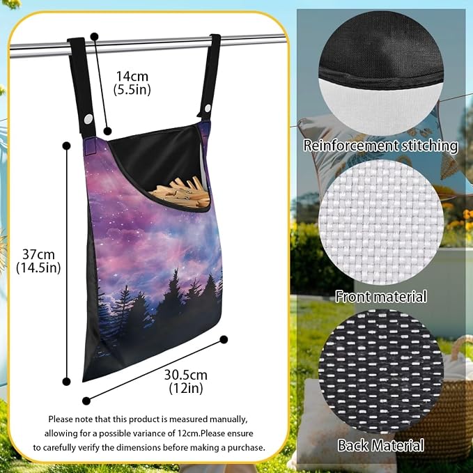 Galaxy Tree Clothesline Peg Organizer Storage Bags Dust-Proof Clothes Pin - Image 6