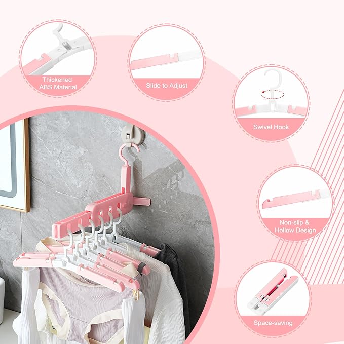 Foldable Travel Hangers for Cruise, 6 Pack Portable Collapsible Hangers - Image 4
