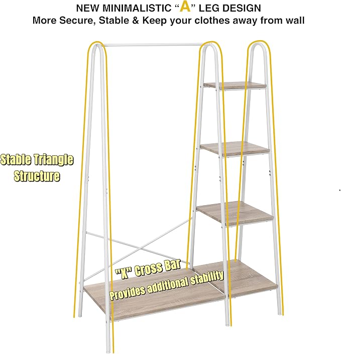 Finnhomy Metal Clothes Closet Rack, Clothing Rack - Image 6