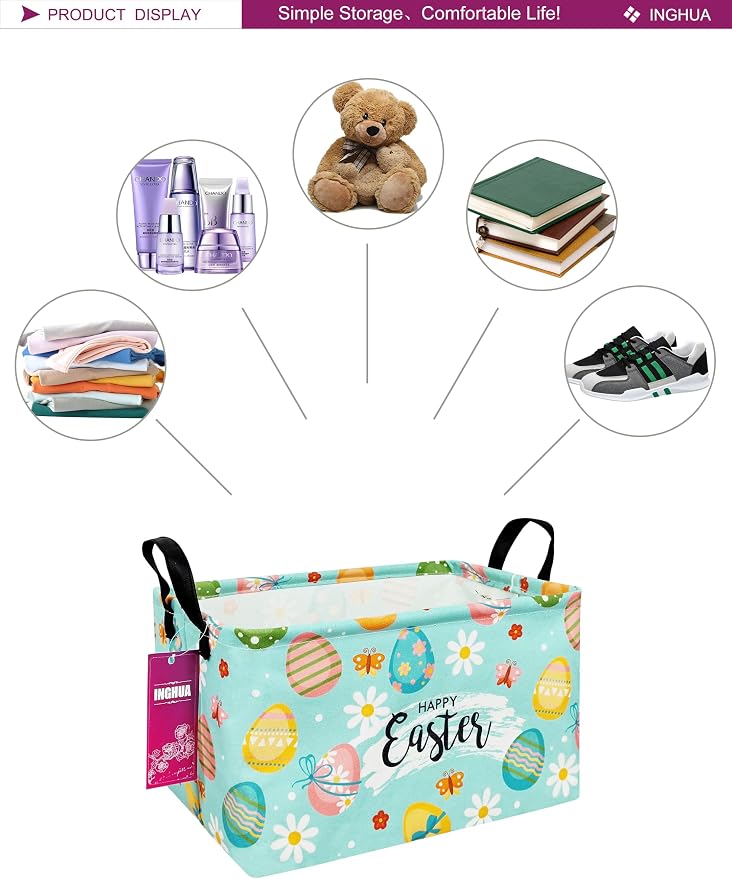 Rectangular Storage Basket Fabric Organizer Bin - Image 5