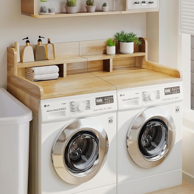 Washer Dryer Countertop, Laundry Wood Shelf Topper - Image 3