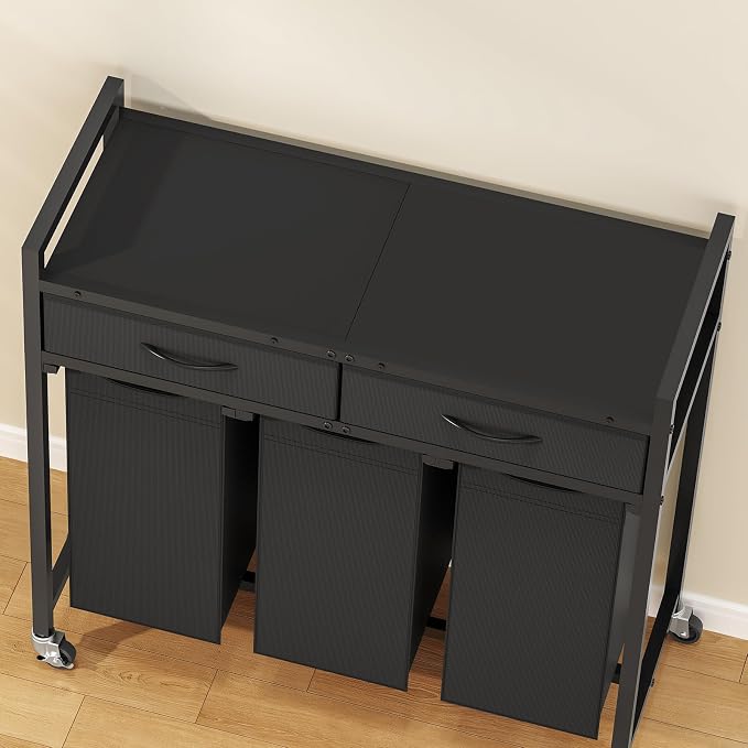 120L Laundry Hamper 3 Section, Laundry Sorter by Unknown