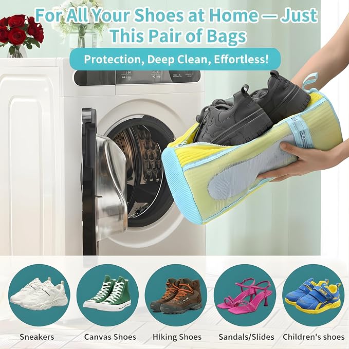 Shoe Washing Machine Bag Set – Durable Mesh Sneaker Laundry Bags - Image 3