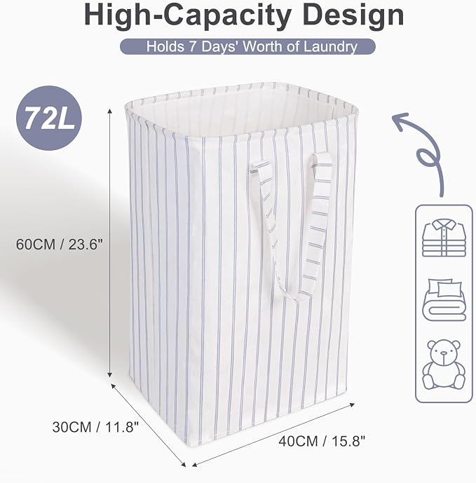 Laundry Hamper Collapsible Laundry Baskets, Freestanding Waterproof Clothes - Image 3