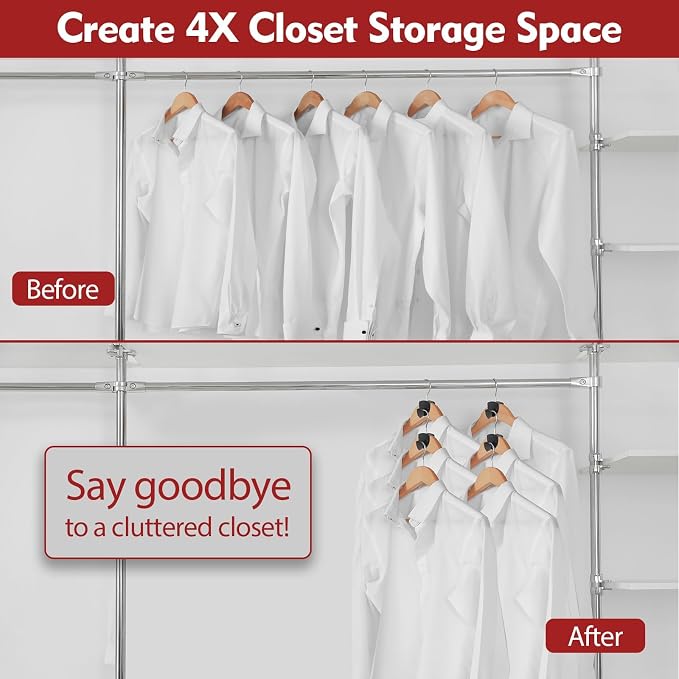 Space Saving Standard Hanger Hooks 100Pcs, Upgrade Heavy Duty Space Saver - Image 2