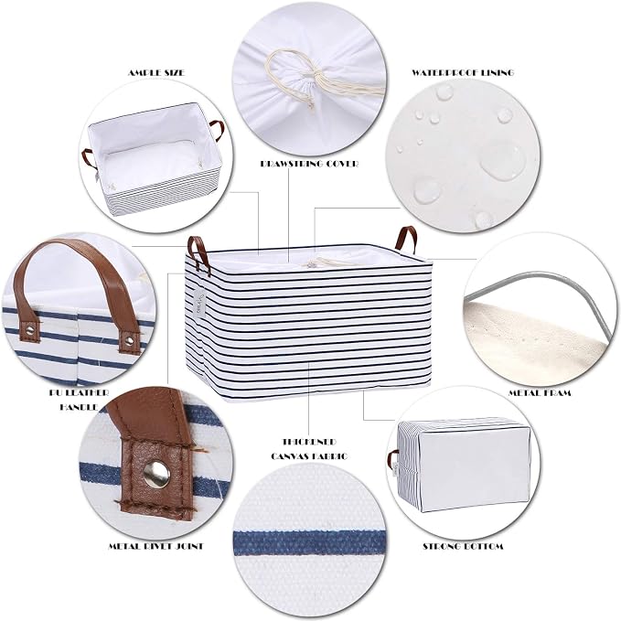 Hinwo 70L Extra Large Storage Bins, Foldable Clothes Storage Baskets - Image 4