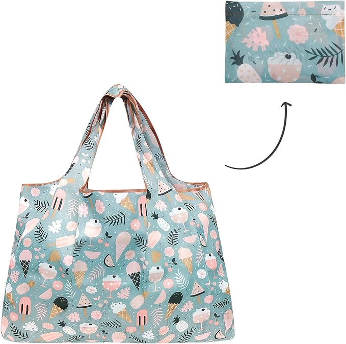 allydrew Large Foldable Tote Nylon Reusable Grocery Bag - Image 5