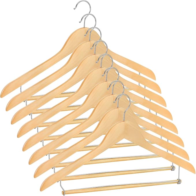 Tosnail 8 Pack Wooden Suit Coat Hangers by Tosnail