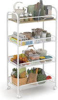Sekey 4 Tier Rolling Cart Metal, Slim Storage Cart by Sekey