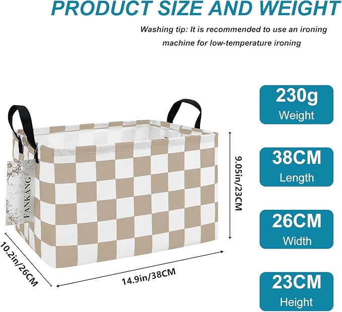 FANKANG Storage Bins, Nursery Hamper Canvas Laundry Basket Foldable - Image 2