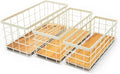TIEYIPIN Farmhouse Decor Metal Wire Storage Baskets, Wood Base Containers by TIEYIPIN