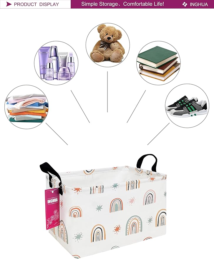Rectangular Storage Basket Fabric Organizer Bin - Image 3