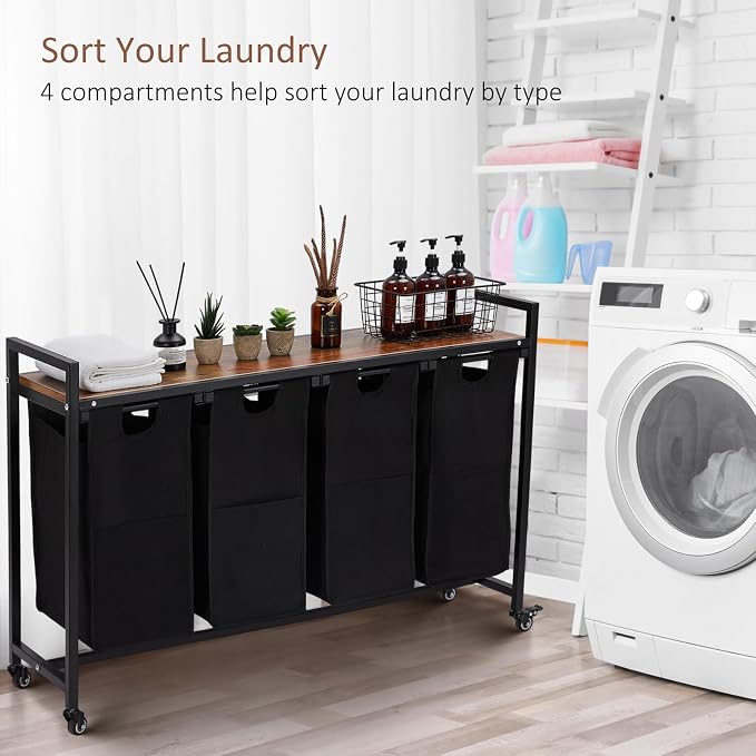 4 × 11.5 Gal/174L Laundry Sorter - Image 2