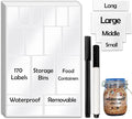 170Pcs Clear Removable Labels for Jars, for Storage Bins, for Food Containers by JIEHENG