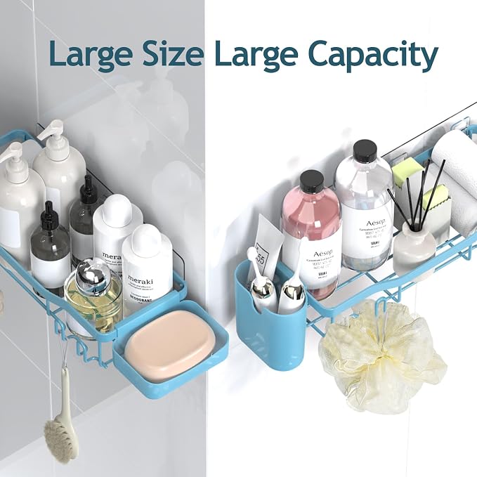 Shower Caddy Adhesive Shower Organizer 8-Pack, Rustproof Stainless Steel - Image 9